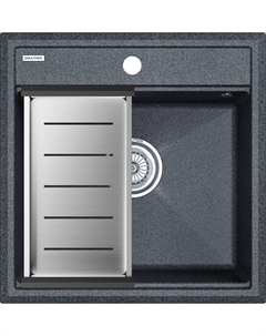 Мойка кухонная Stepia PM115051-DG+A375-BS с коландером, графит Paulmark