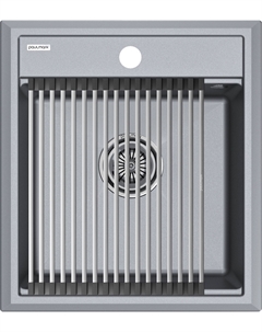 Мойка кухонная Stepia + Step PM114651-GRM+R375-BS серый металлик Paulmark