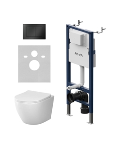 Комплект Like IS90238.801900 Aquaspin с сиденьем микролифт, кнопка смыва черная матовая Am.pm.