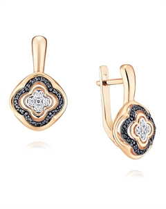 Серьги из красного золота с бриллиантами из золота Адамас