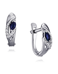 Серьги из белого золота с сапфирами и бриллиантами Адамас