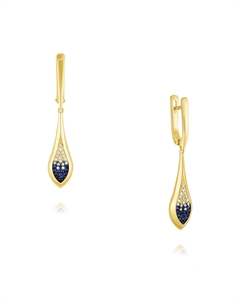 Серьги из желтого золота с сапфирами и бриллиантами Адамас