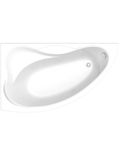 Акриловая ванна Вектра 150х90 белая глянцевая, без гидромассажа, с каркасом и сливом, левая Bas