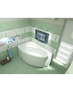 Акриловая ванна Фэнтази 150х90 В 00040 белая глянцевая, без гидромассажа, с каркасом и сливом, левая Bas