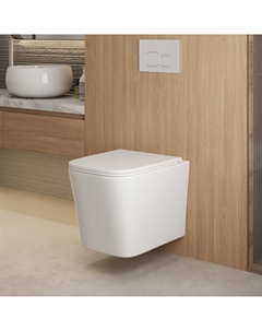 Подвесной унитаз Торнадо GR-4441SQ безободковый, с сиденьем микролифт, белый Grossman