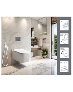 Унитаз подвесной Viola Aria Tornado CT10583 безободковый, с сиденьем микролифт, белый Ceruttispa