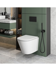 Подвесной унитаз Торнадо GR-4403SQ безободковый, с сиденьем микролифт, белый Grossman