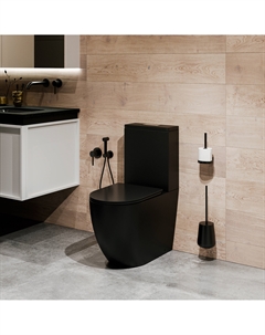 Унитаз напольный Торнадо GR-4494BMSQ безободковый, с сиденьем микролифт,черный матовый Grossman