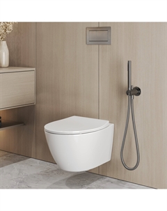 Подвесной унитаз Торнадо GR-4405SQ безободковый, с сиденьем микролифт, белый Grossman