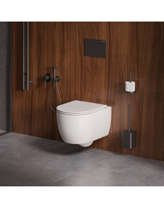 Подвесной унитаз Торнадо GR-4415SQ безободковый, с сиденьем микролифт,белый Grossman