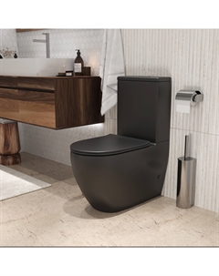 Унитаз напольный Торнадо GR-4419BMS безободковый, с сиденьем микролифт, черный матовый Grossman