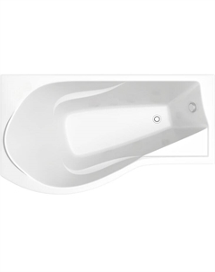 Акриловая ванна Капри 170x95 В 00015 белая глянцевая, без гидромассажа, с каркасом и сливом, левая Bas