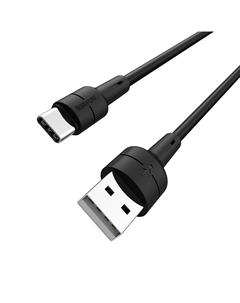 Кабель USB-Type-C, 2.4A, 1м, черный Borofone Silicone BX30 (06928)