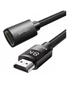 Кабель-удлинитель HDMI(19M)-HDMI(19F) 4K/8K, v2.1/2.1, экранированный, 50 см, черный HD151 (40400) Ugreen
