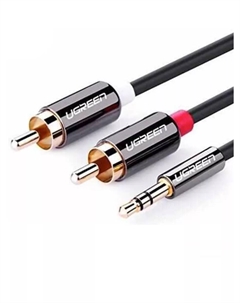 Кабель-переходник (адаптер) Jack 3.5mm(M)-2xRCA(M), 1 м, серый AV102 (10772) Ugreen