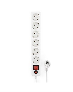 Сетевой фильтр, 6-розеток, 1.8 м, белый (ECL-6-W-1.8) Гарнизон