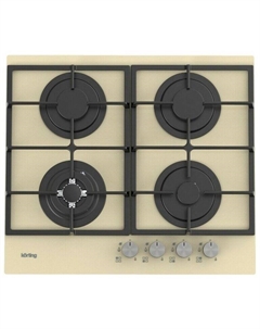 Газовая варочная панель Korting HGG 6722 CTB, 4 конфорки, бежевый (HGG 6722 CTB)