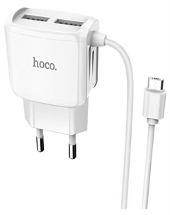 Сетевое зарядное устройство Hoco C59A 10W, 2USB, 1.5A, белый