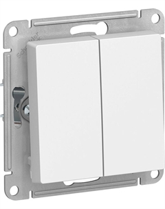 Выключатель самовозвратный Systeme Electric AtlasDesign, 2кл., скрытый монтаж, механизм с накладкой без рамки, белый (ATN000117) Systeme electric