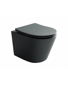 Унитаз подвесной Ceramicanova Balearica Rimless безободковый серый с сиденьем дюропласт микролифт (CN6000MDH) Ceramica nova