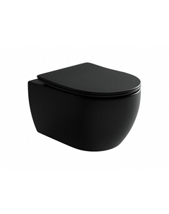 Унитаз подвесной Ceramicanova Play Rimless безободковый черный с сиденьем дюропласт микролифт (CN3001MB) Ceramica nova