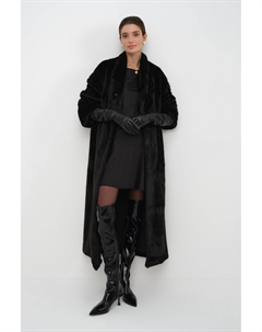 Шуба прямого кроя с поясом Mollis