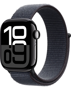 Watch Series 10, 46 мм, корпус из алюминия цвета «черный глянец», спортивный браслет темно-синего цвета Apple