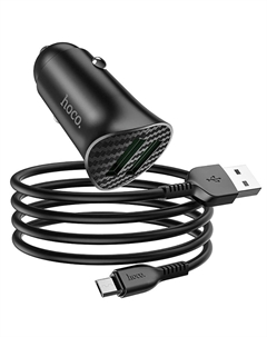 Автомобильное зарядное устройство Z39 Farsighted 2хUSB/кабель USB- Micro-USB 18W (черный) Hoco