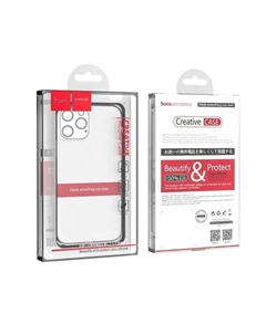 Чехол-накладка Hoco Light Series TPU для iPhone 15 Pro Max силиконовый (прозрачно-черный)