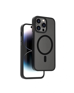 Чехол-накладка Wiwu Magsafe (FGG-011) для Apple iPhone 15 Plus пластиковый прозрачно-черный (черная рамка)