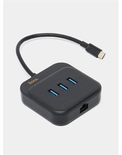 Адаптер HB36 Easy 5 в 1 HDTV/USB3.0/USB2.0*2/PD100W + кабель Type-C (черный) Hoco