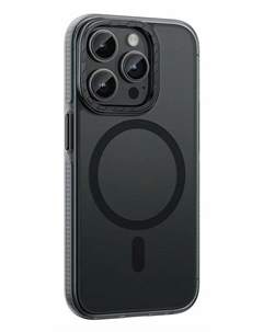 Чехол-накладка Hoco Drop Proof Magsafe для iPhone 15 противоударный (пластик/матовый) (прозрачно-черный)