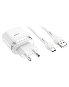 Сетевое зарядное устройство (C72Q) Quick Charger 3.0 USB 18W + кабель Type C (белый) Hoco