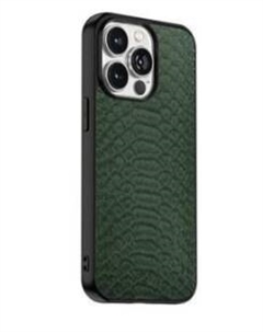 Чехол-накладка Keephone Croco Series для iPhone 14 Pro искусственная кожа (темно-зеленый)