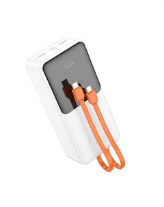 Внешний аккумулятор J119B Sharp charger 30000mAh 2хUSB/Type-C/MicroUSB/кабель Lightning + Type-C (белый) Hoco