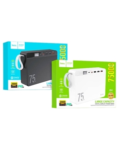 Универсальный внешний аккумулятор J94 75000mAh USBx3/ Micro USB/ Type-C (черный) Hoco