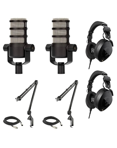 Микрофон RODE 2x Podmic, 2x NTH-100, 2x Rode PSA1, 2x XLR
