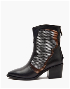 Черные женские казаки с сетчатыми вставками Mascotte