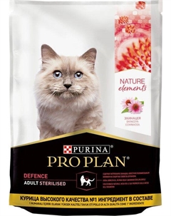 Сухой корм ® Nature Elements для взрослых стерилизованных кошек и кастрированных котов, с высоким содержанием курицы (1,4 кг) Purina pro plan