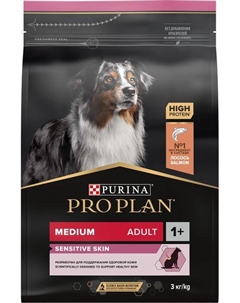 Сухой корм ® Sensitive Skin для взрослых собак средних пород с чувствительной кожей, с высоким содержанием лосося (14 кг) Purina pro plan
