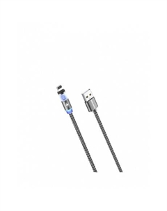 Кабель More choice K61Si 1м Dark Grey Smart USB 2.4A для Apple 8-pin Magnetic серый