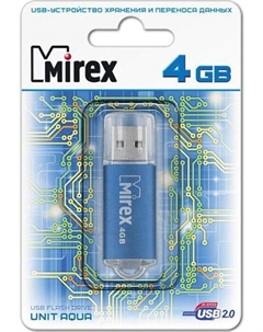 Накопитель USB 2.0 4GB UNIT 13600-FMUAQU04 голубой (ecopack) Mirex