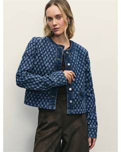 Джинсовый жакет с узором Zarina