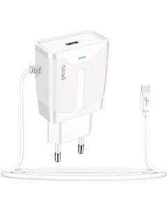 Сетевое зарядное устройство PERO ТС04, USB-A, USB-C, 10.5Вт, 2.1A, белый Péro