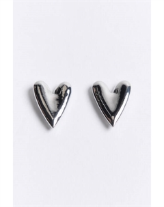 Серьги-сердечки серебристые Befree