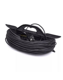 Удлинитель-шнур на рамке 1-местный с/з, HM02-01-50, 50м 3*0,75, серия Home (УХз-10), черный 39226 Stekker