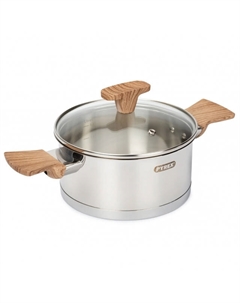 Кастрюля Design 2л 18см нерж.сталь стеклянная крышка индукция Pyrex