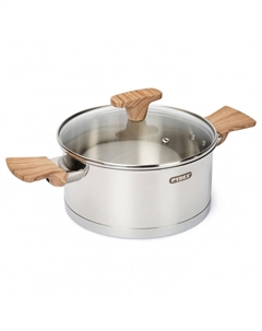 Кастрюля Design 3л 20см нерж.сталь стеклянная крышка индукция Pyrex