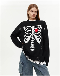 Джемпер оверсайз с принтом черного цвета 2mood