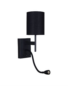 Бра 86210-9.2-001KT LED3W+E14 BK Reluce